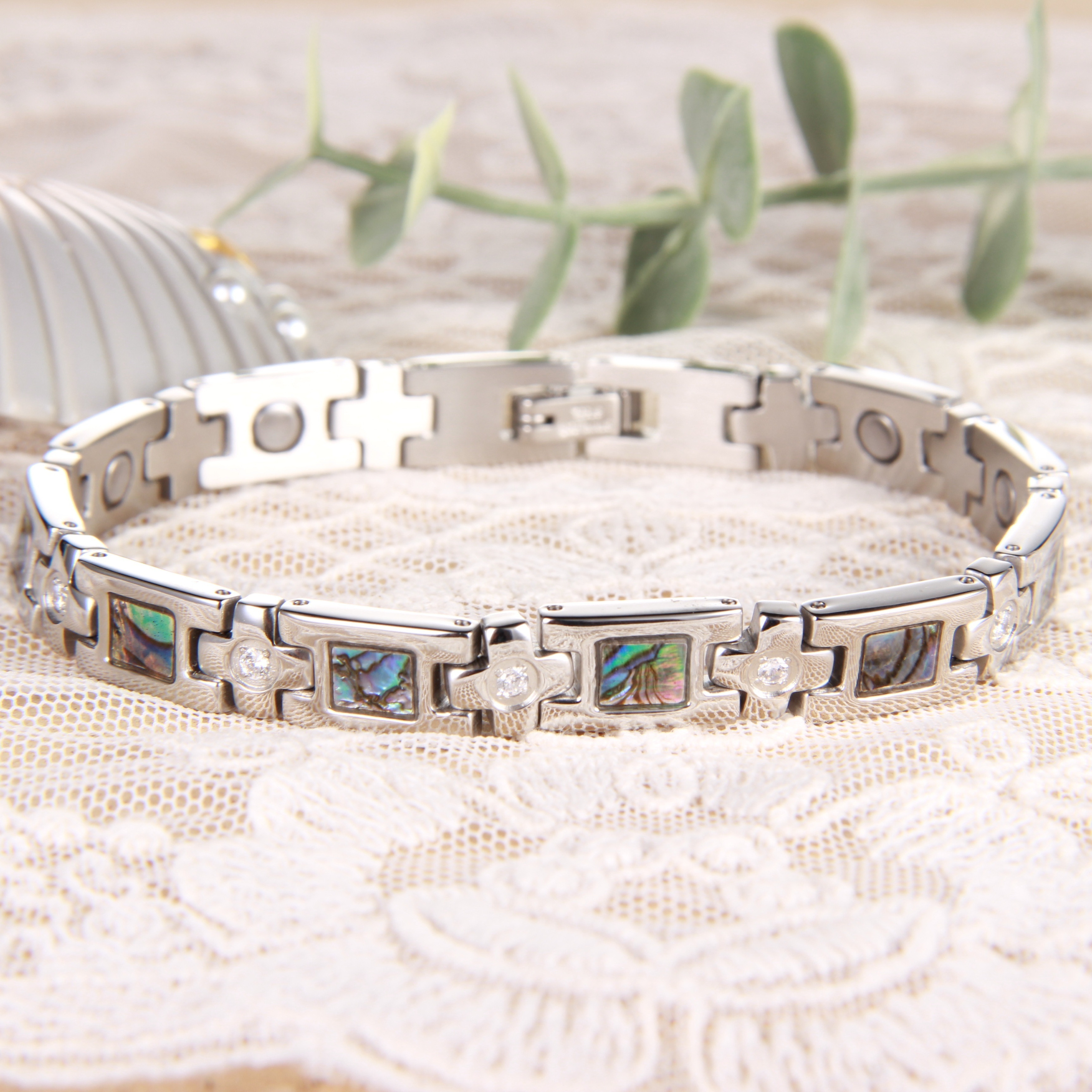 Women's Stainless Steel Magnetic Bracelet Adjustable Length Gift